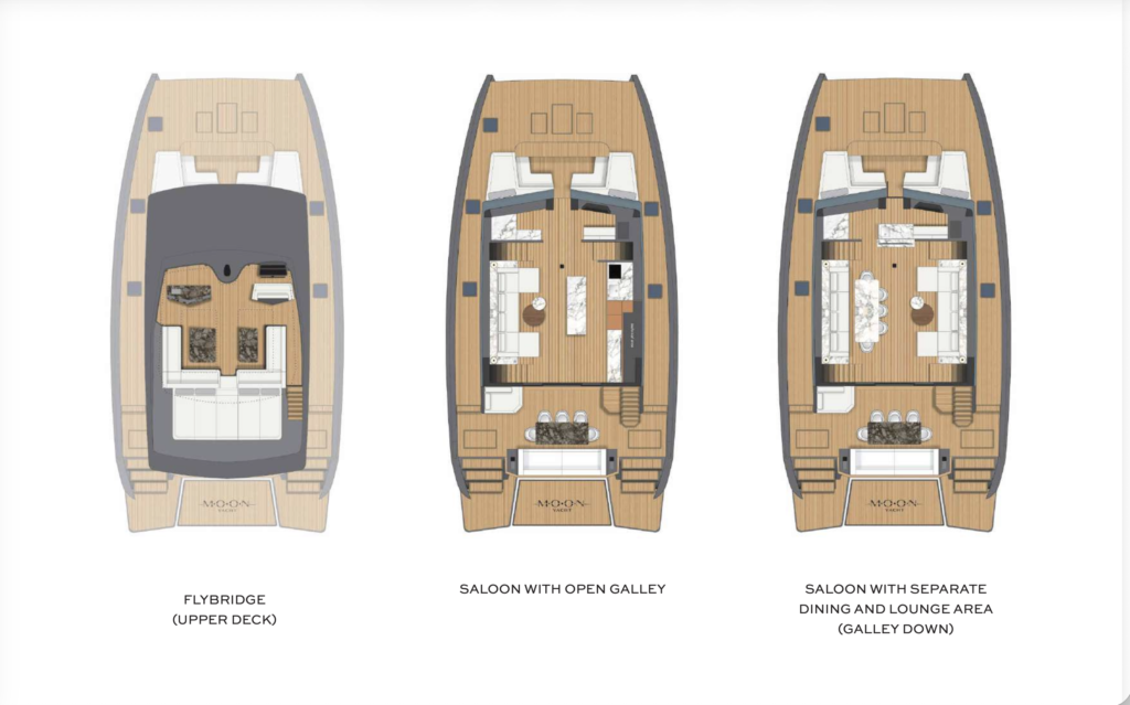 Moon 60 Sail deck layout options