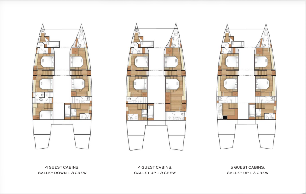 Moon 60 Sail cabin layout options