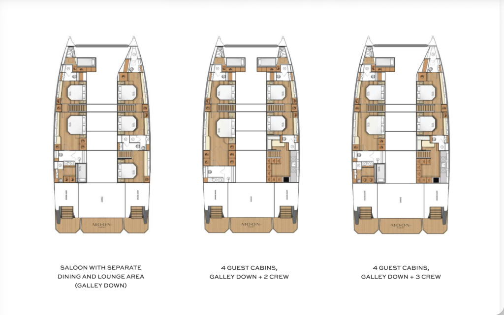Moon 60 Power cabin layout options